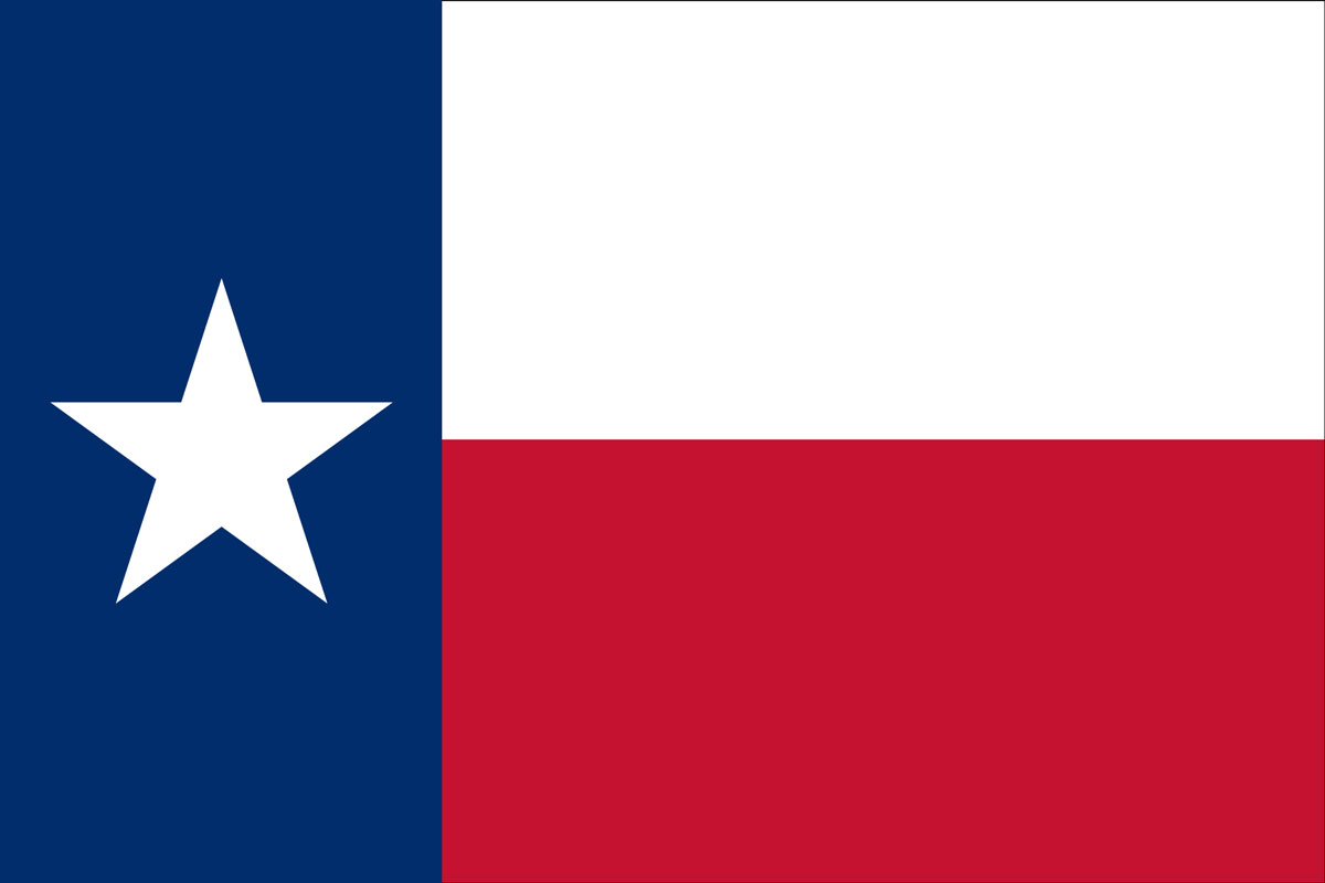 12x18" Nylon flag of State of Texas